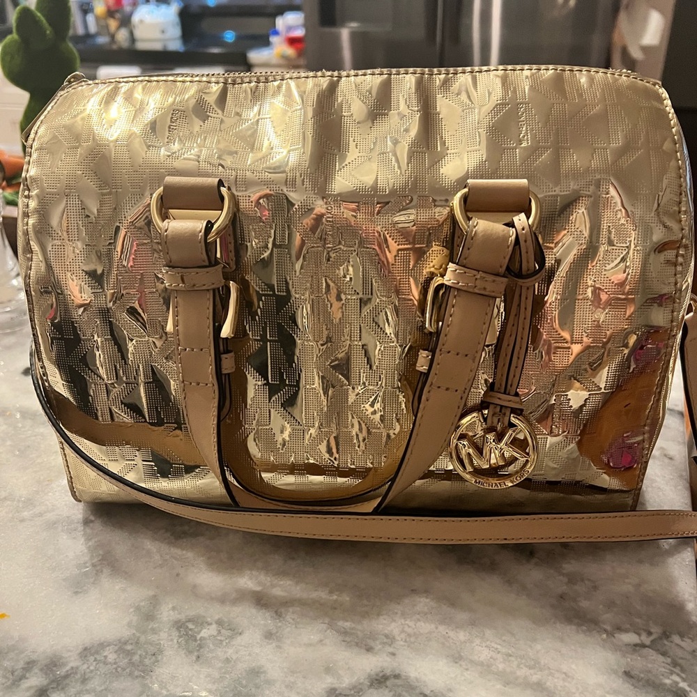 Gold Michael Kors purse